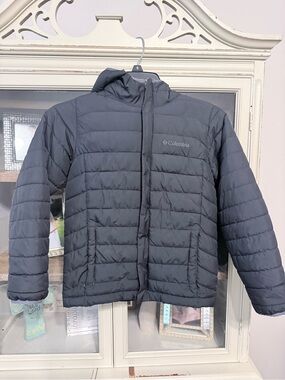 Columbia Kids Dark Gray Hooded Puffer Jacket